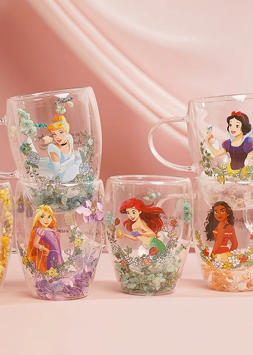 Disney Pastel Princess Floral Decorative Green Glass Mug Ariel - One Size Image 4
