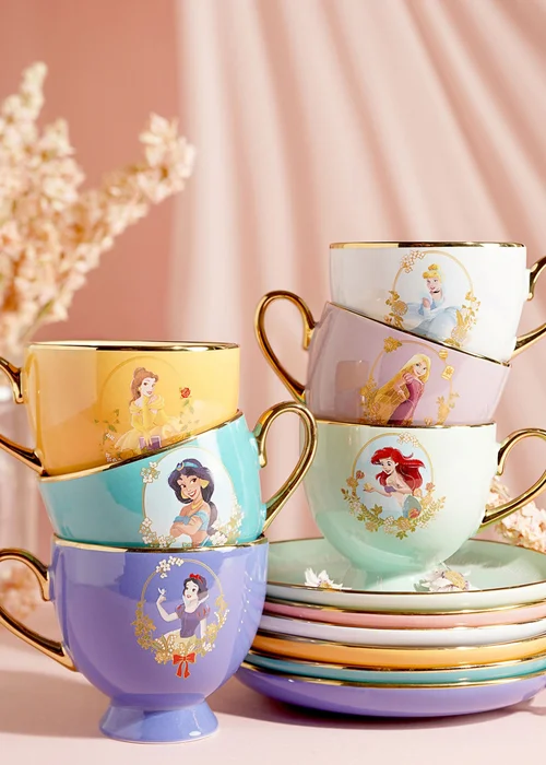 Disney Pastel Princess Blue Tea Cup & Saucer Cinderella - One Size Image 6