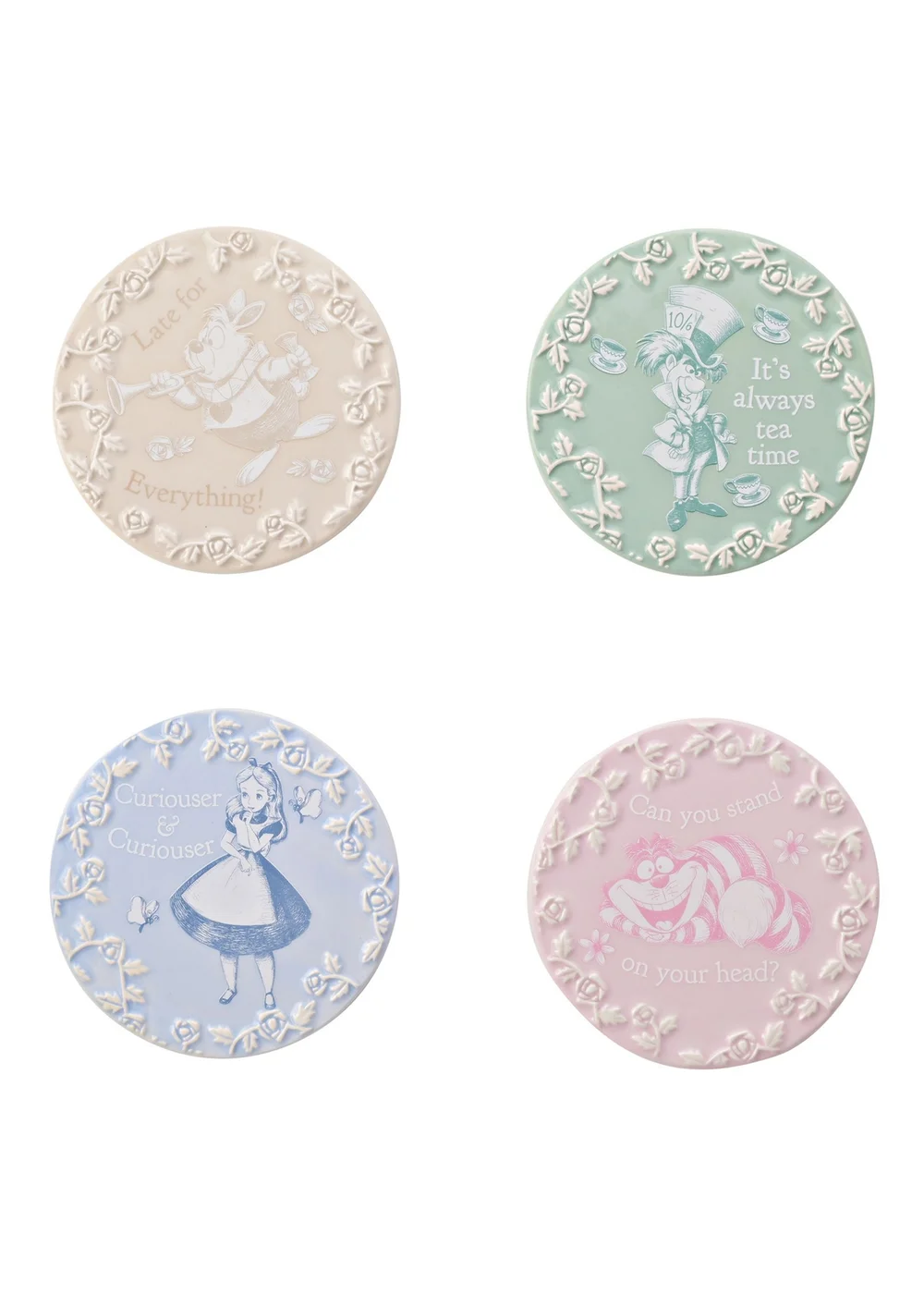 Disney Alice In Wonderland Set Of 4 Coasters - One Size Image 1