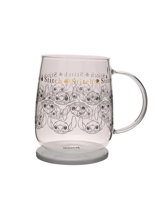 Disney Classic Collectable Glass Mug With Lid Stitch - One Size Image 3