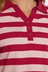 M&Co Red & Pink Cotton Stripe Polo Shirt - Size 18 Image 5