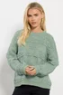 M&Co Petite Sage Green Textured Boucle Knit Jumper - Size 12-14 Image 1