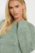 M&Co Petite Sage Green Textured Boucle Knit Jumper - Size 12-14 Image 4