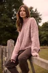M&Co Pink Chunky Knit Textured Jumper - Size 14-16 Image 2
