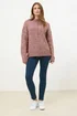M&Co Pink Chunky Knit Textured Jumper - Size 14-16 Image 4