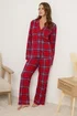 M&Co Red Soft Touch Check Wide Leg Pyjama Set - Size 14-16 Image 3