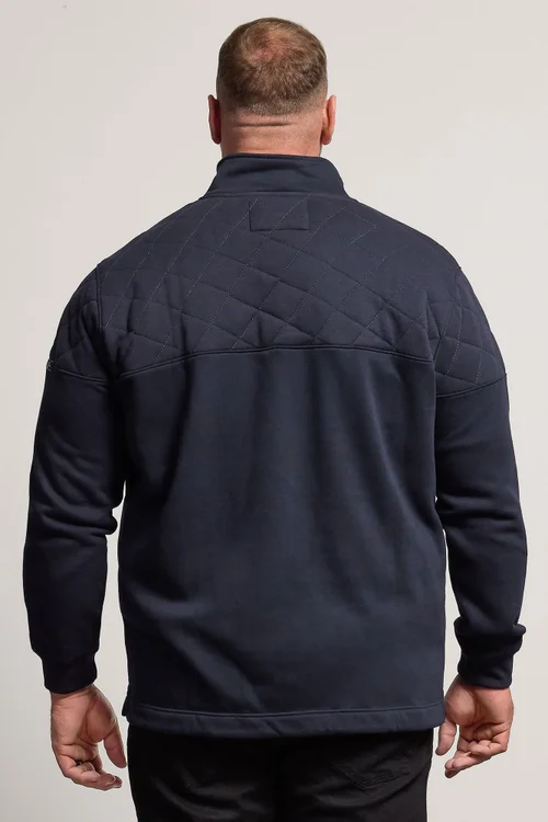 BadRhino Navy Blue Diamond Quilted Quarter Zip Sweatshirt - L Image 3