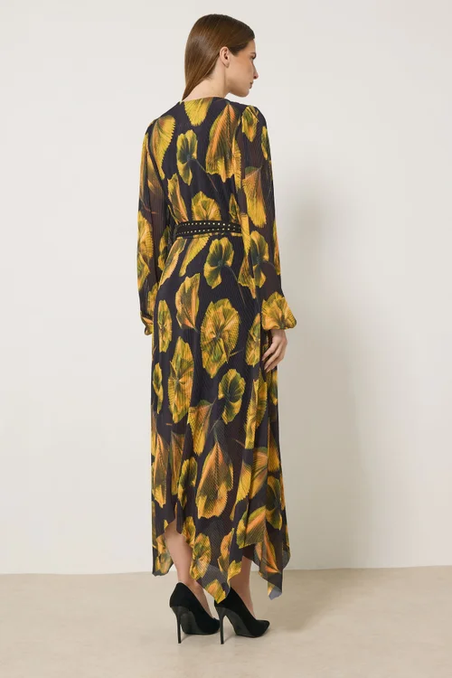 Star By Julien Macdonald Black Floral Mesh Pleated Maxi Dress - 22 Image 3