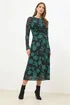 M&Co Teal Green Floral Mesh Twist Side Dress - 18 Image 2