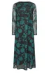 M&Co Teal Green Floral Mesh Twist Side Dress - 18 Image 5