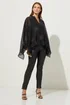 Star By Julien Macdonald Black Embellished Cape Blouse - Size 10 Image 3