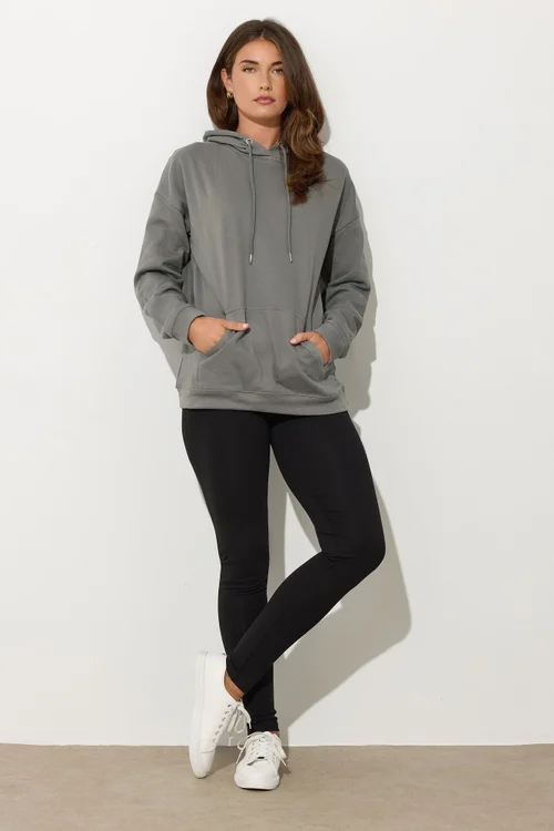 Long Tall Sally Charcoal Grey Drawstring Hoodie - Size 8 Image 2