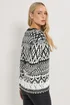 Long Tall Sally Black & White Fairisle Jumper - Size 18-20 Image 3