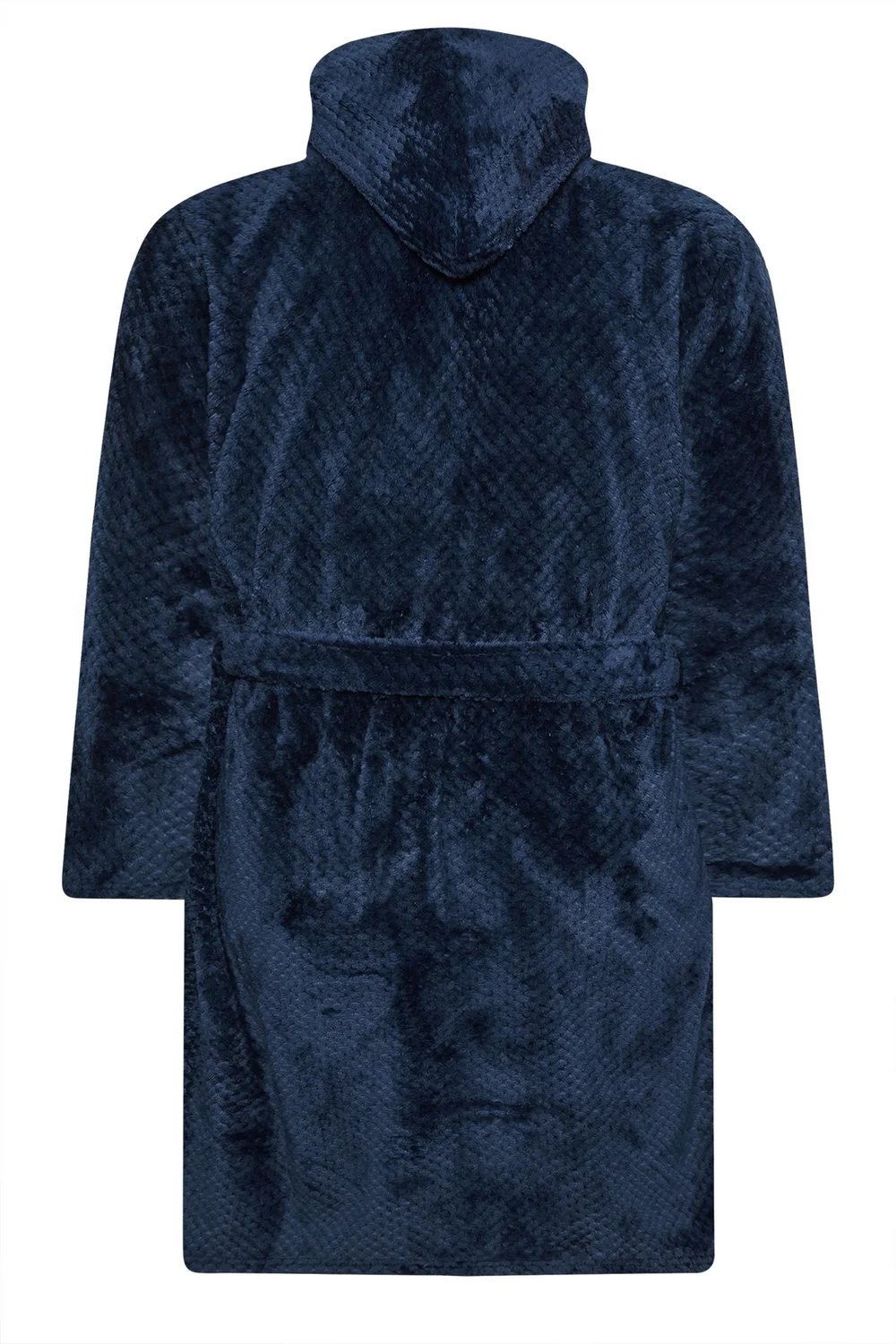BadRhino Navy Blue Textured Fleece Dressing Gown - 3XL Image 5
