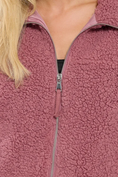 M&Co Petite Pink Zip Through Fleece Jacket - 14 Image 4