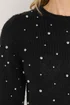 Long Tall Sally Black Stud Crew Neck Jumper - Size 10-12 Image 4
