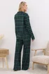 Long Tall Sally Navy Blue & Green Cotton Check Pyjama Set - Size 18-20 Image 5