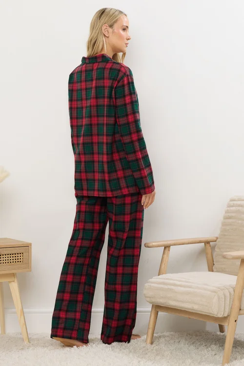 Long Tall Sally Red & Green Cotton Check Pyjama Set - Size 22-24 Image 4