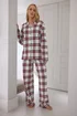 Long Tall Sally Ivory White & Red Cotton Check Pyjama Set - Size 18-20 Image 1