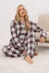 Long Tall Sally Ivory White & Red Cotton Check Pyjama Set - Size 18-20 Image 3