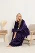 Long Tall Sally Purple Shawl Collar Maxi Dressing Gown - Size 22-24 Image 1
