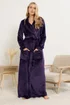 Long Tall Sally Purple Shawl Collar Maxi Dressing Gown - Size 22-24 Image 2