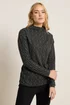Long Tall Sally Charcoal Grey Knit Funnel Top - Size 18 Image 1