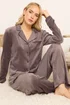 Long Tall Sally Chocolate Brown Super Soft Button Pyjama Set - Size 18-20 Image 2