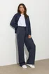 Long Tall Sally Navy Blue Seam Front Wide Leg Joggers - 10/L36 Image 1