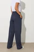 Long Tall Sally Navy Blue Seam Front Wide Leg Joggers - 10/L36 Image 3