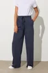 Long Tall Sally Navy Blue Seam Front Wide Leg Joggers - 10/L36 Image 2