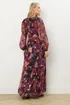 Long Tall Sally Black Rose Jacquard Metallic Maxi Dress - 12 Image 3