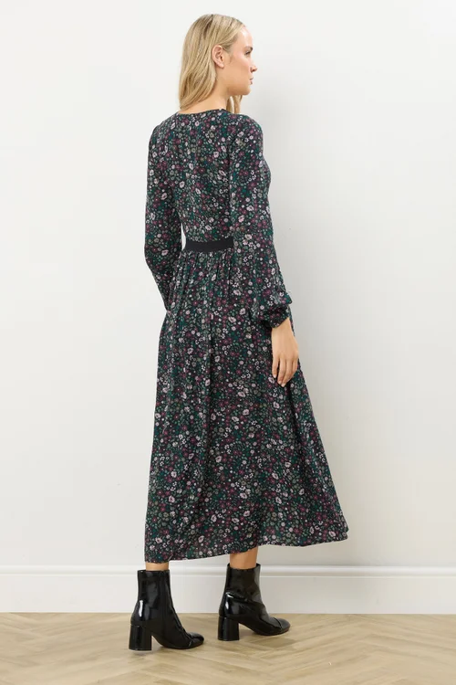 Long Tall Sally Dark Green Floral Lace Trim Maxi Dress - 18 Image 3