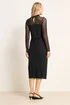 Long Tall Sally Black Mesh High Neck Midi Dress - 18 Image 3