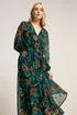 Long Tall Sally Dark Green Floral Chiffon Dobby Dress - 16 Image 2