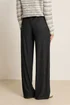 Long Tall Sally Black Textured Elasticated Waist Trousers - 12/L36 Image 3