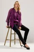 Long Tall Sally Purple Organza Tie Neck Blouse - Size 20 Image 2