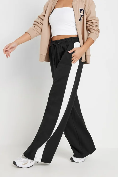 PixieGirl Petite Black Side Striped Wide Leg Joggers - 14 Image 3
