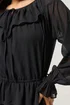 PixieGirl Petite Black Chiffon Frill Tie Waist Maxi Dress - 10 Image 5