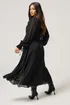 PixieGirl Petite Black Chiffon Frill Tie Waist Maxi Dress - 10 Image 4