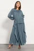 PixieGirl Petite Blue Chiffon Frill Tie Waist Maxi Dress - 10 Image 2