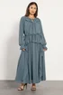 PixieGirl Petite Blue Chiffon Frill Tie Waist Maxi Dress - 10 Image 1