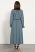 PixieGirl Petite Blue Chiffon Frill Tie Waist Maxi Dress - 10 Image 3