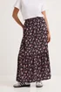 PixieGirl Petite Black Ditsy Floral Tiered Maxi Skirt - Size 12 Image 2