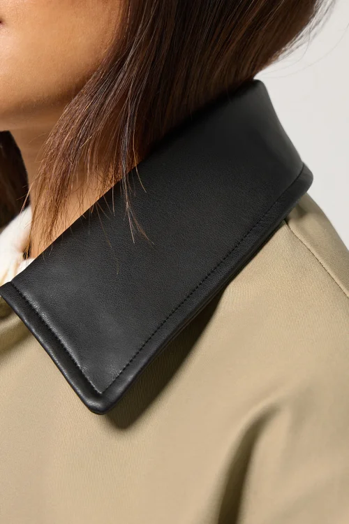 PixieGirl Petite Stone Brown Contrast Collar Car Coat - 12 Image 4