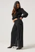 PixieGirl Petite Black Chiffon Palazzo Trousers - 10 Image 2
