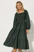 PixieGirl Petite Green Crinkle Check Tiered Dress - Size 10 Image 3