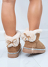 Love Lemonade Brown Crystal Faux Fur Bow Ankle Boots - Size 8 Image 1
