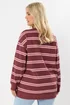 Yours Curve Red 'Boston' Slogan Stripe Sweatshirt - 18 Image 3