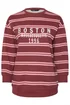 Yours Curve Red 'Boston' Slogan Stripe Sweatshirt - 18 Image 5